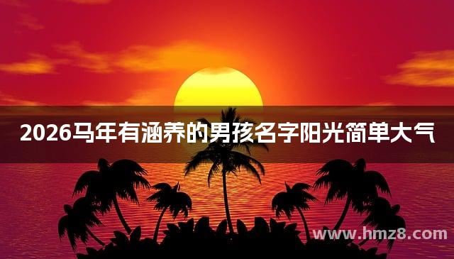 2026马年有涵养的男孩名字阳光简单大气