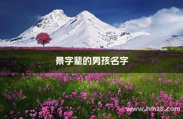 景字辈的男孩名字